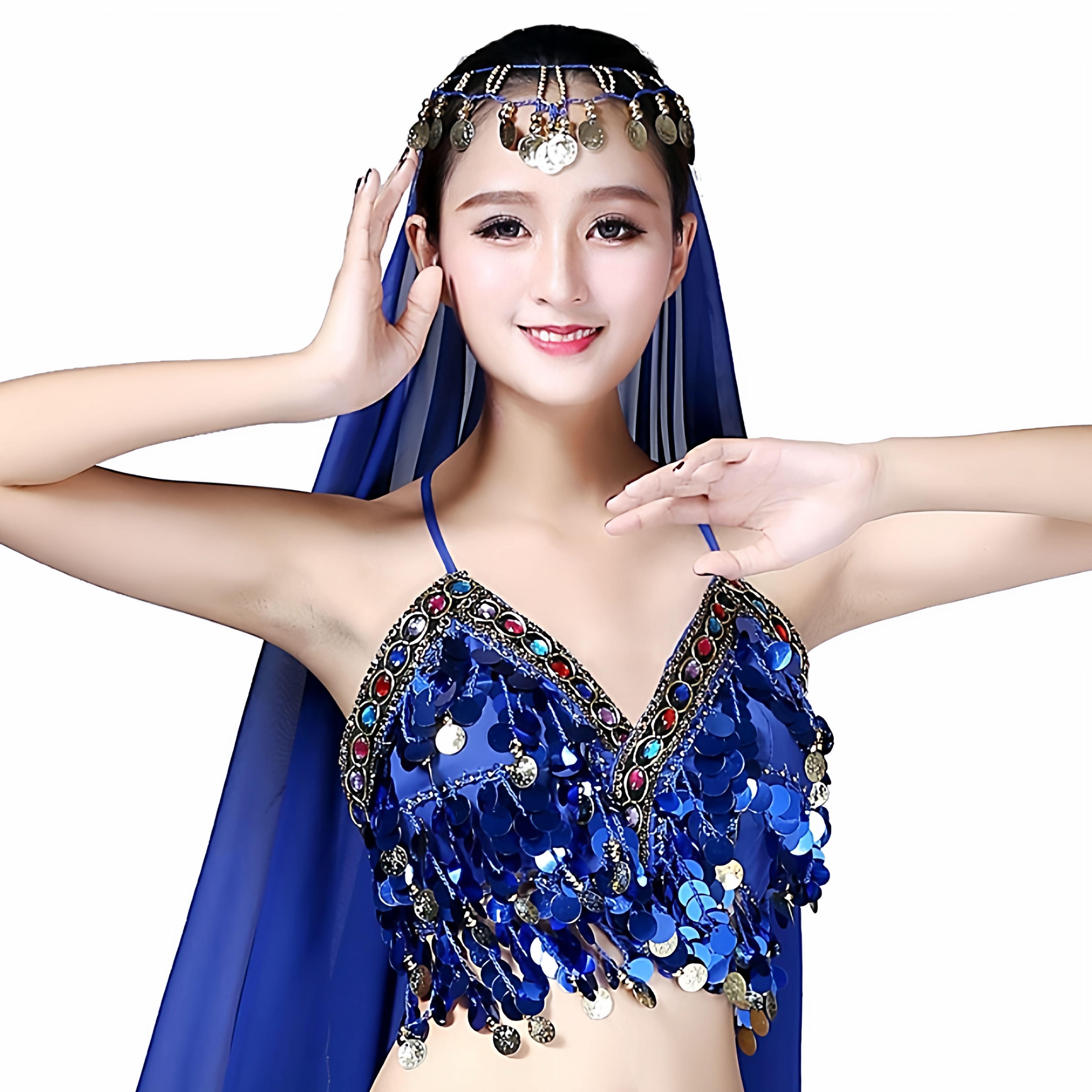 肚皮舞亮片文胸上衣印度舞上装表演出舞蹈服装性感上衣成人女