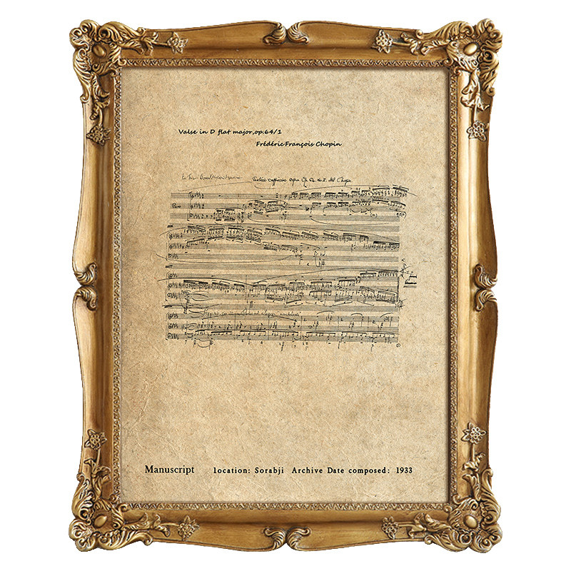 法式中古风乐谱玄关装饰画美式复古客厅背景墙挂画雕花钢琴相框