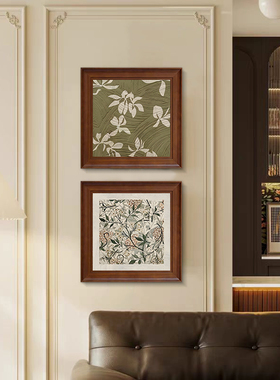马蹄莲》法式中古风玄关餐厅装饰画美式复古客厅卧室挂画矮柜壁画