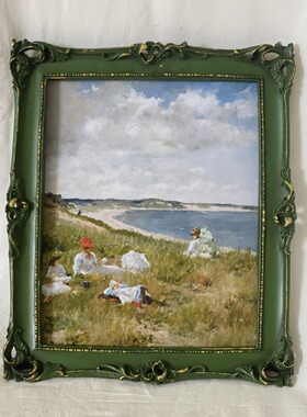 复古镂空雕花绿色树脂相框欧式油画框客厅卧室照片墙组合装饰画框