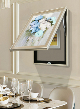 法式莫奈电表箱装饰画现代竖版电表盒遮挡挂画餐厅配电箱欧式复古