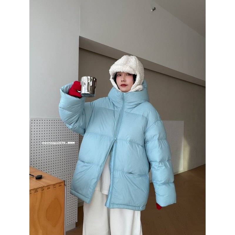 猫姐推荐｜宽松加厚保暖95白鸭绒中长款立领泡芙羽绒服面包服外套