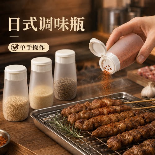 盐罐调料盒厨房迷你小型味精烧烤胡椒粉专用撒料密封塑料调味瓶罐