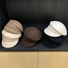 fever同款时尚博主羊毛呢礼帽女秋冬马术帽复古英伦报童帽潮ins