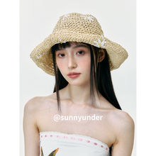 小雏菊2025夏季新款草编渔夫帽子女可折叠旅游度假透气遮阳草帽潮