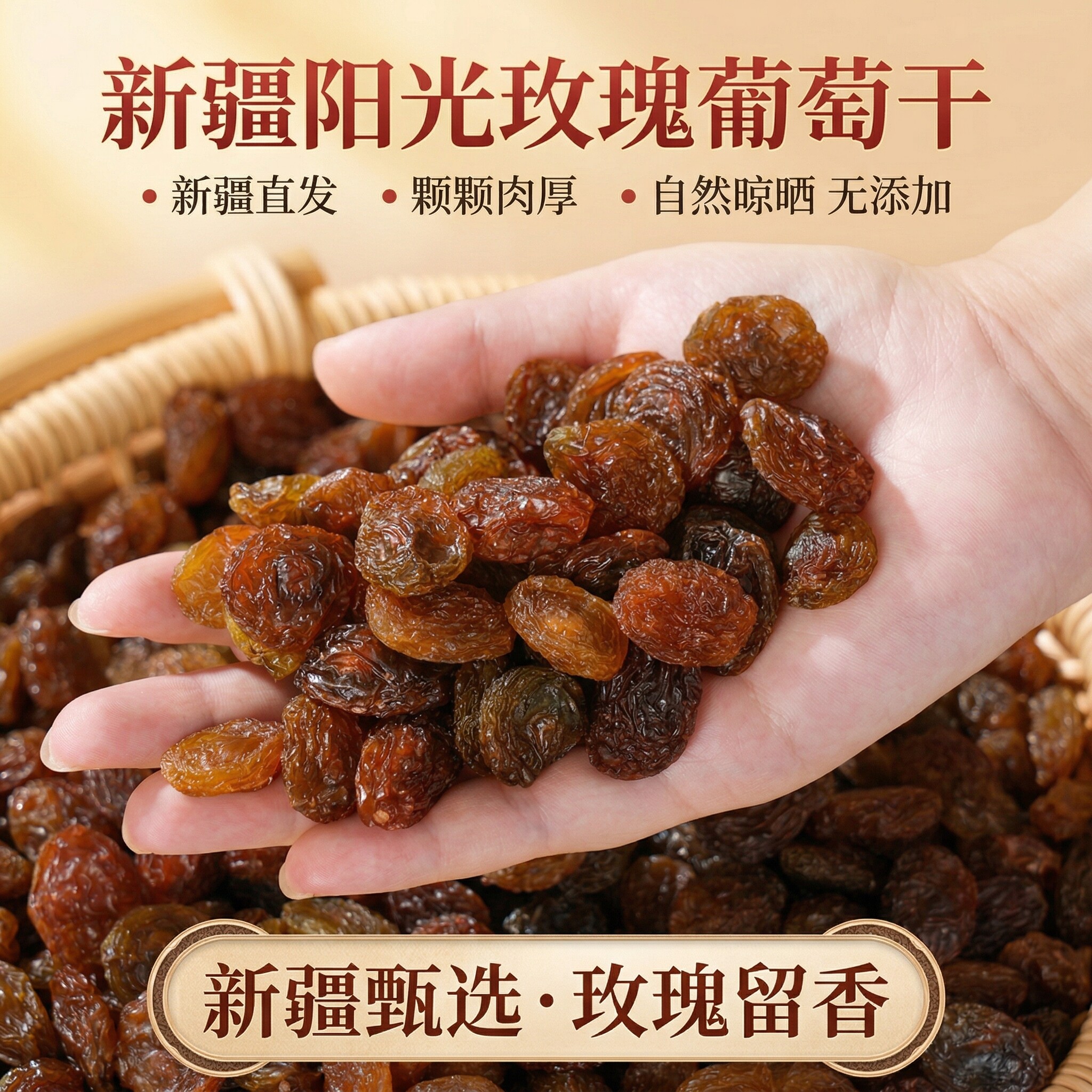 新疆特产吐鲁番阳光玫瑰大葡萄干免洗即食孕妇小孩健康零食大颗粒