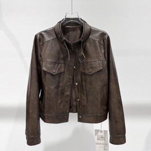 欧洲站皮衣外套女2025年秋装新款机车服上衣OL韩版小个子PU皮夹克