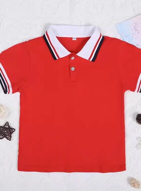 广西红色校服小学生统一年级校服夏季短袖幼儿园老师园服中学套装