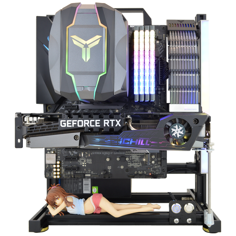 开放式电脑机箱DIY铝框架ATX/EATX大板MATX主板ITX迷你台式机箱LH