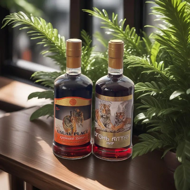 【俄品优选】俄罗斯进口巴液喝里圆瓶双虎强酊浸泡配置酒