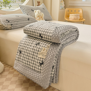2025新款100全棉可机洗豆豆被纯棉安抚儿童成人被子空调被秋冬季