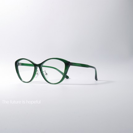 祖母绿配色猫眼防蓝光平光镜防紫外线可配近视TR90框架大框眼镜框