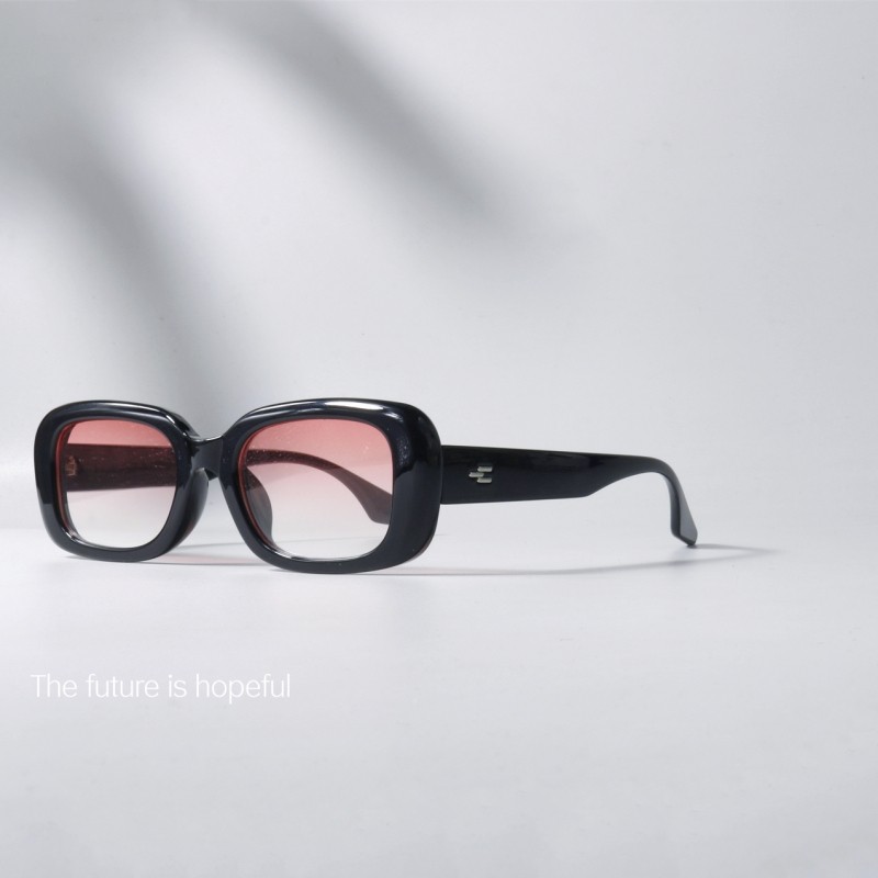 椭圆形UV400嘻哈风格近视墨镜