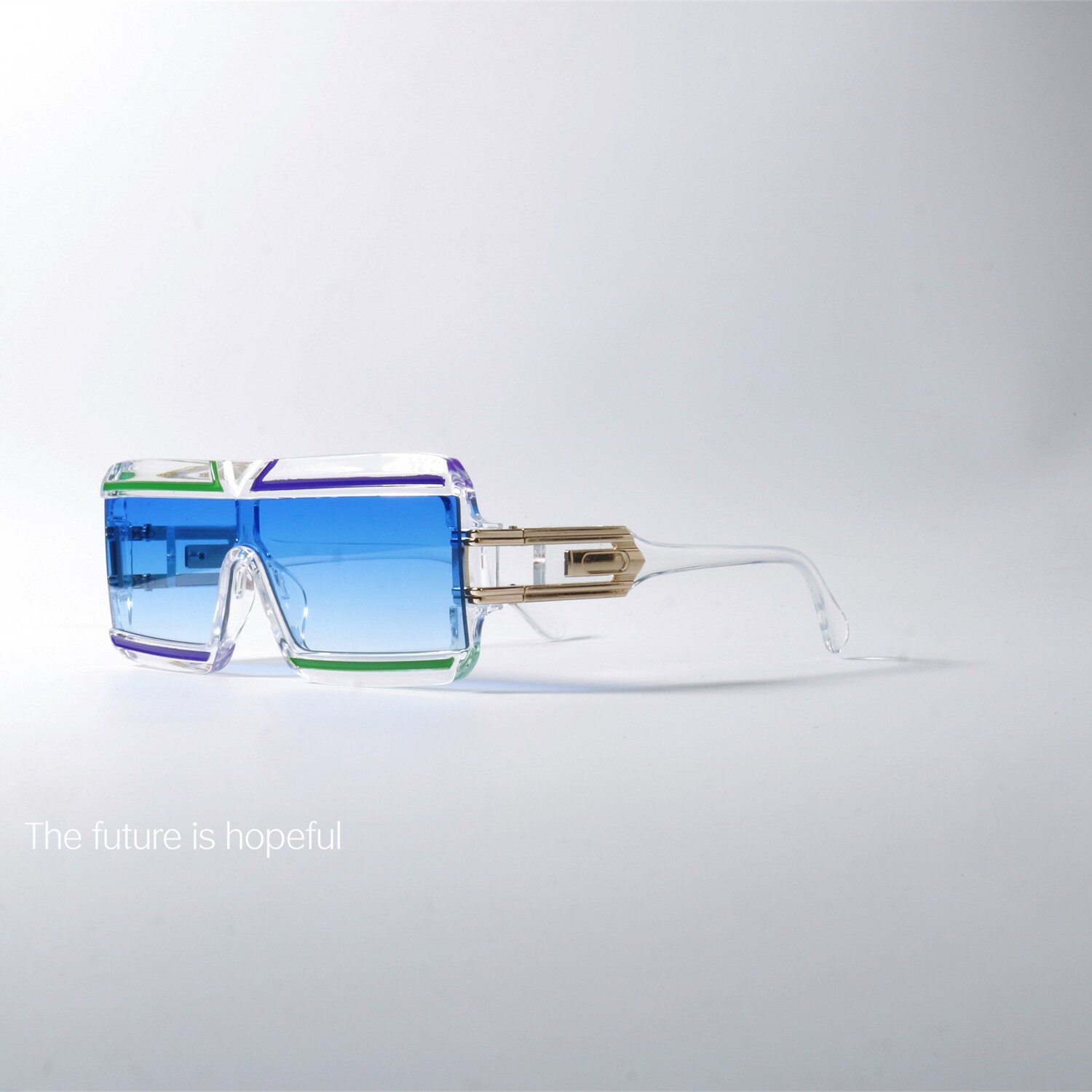 小众设计连体撞色太阳眼镜UV400防紫外线辐射一片式个性前卫墨镜