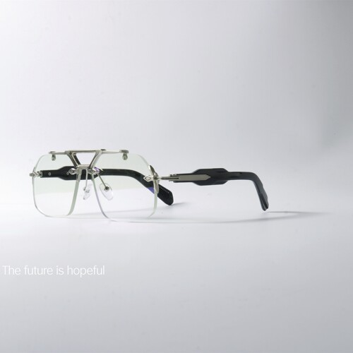 小众无框设计UV400飞行员眼镜