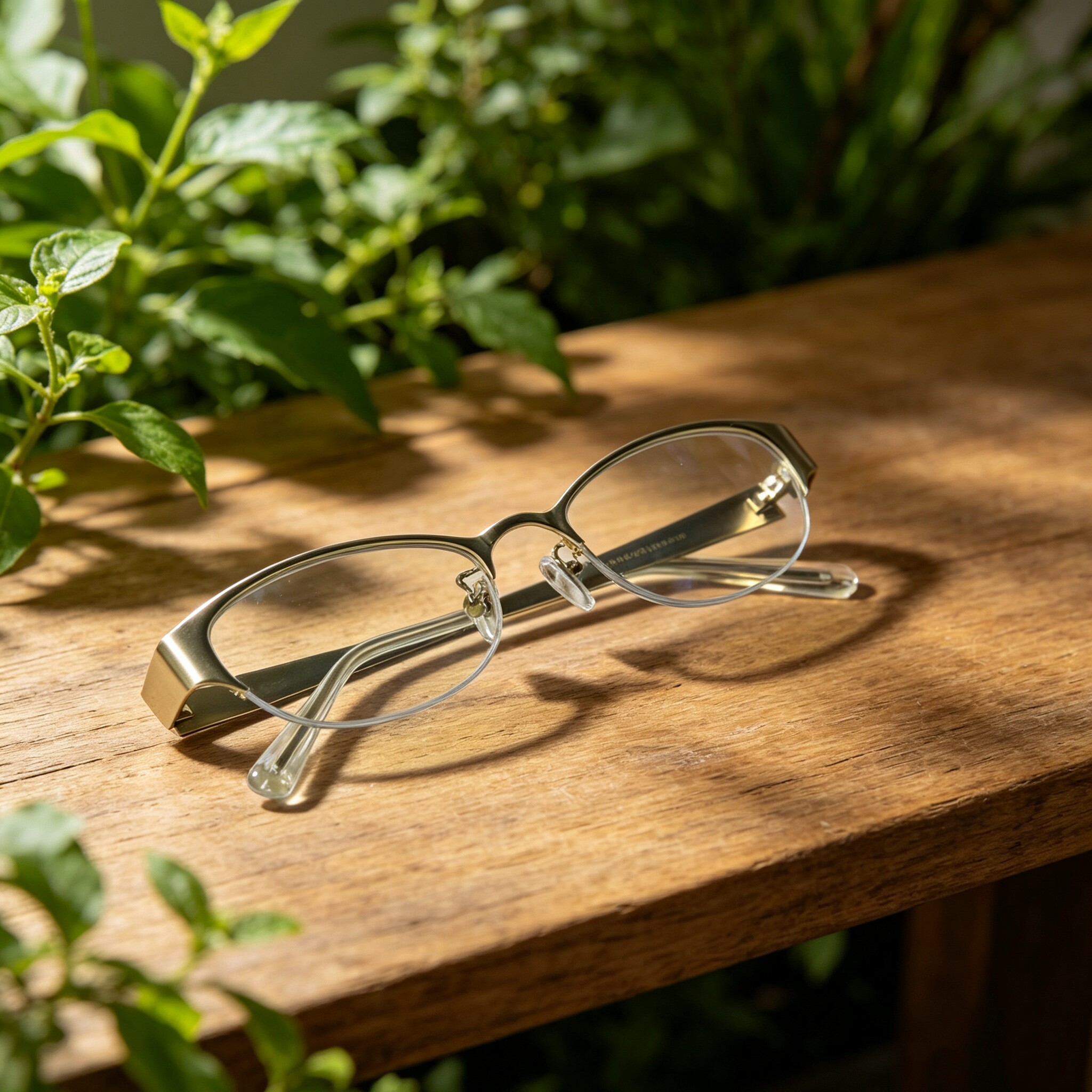 清冷风格金属框猫眼半框平光镜防蓝光可配近视学生职场眼镜框架