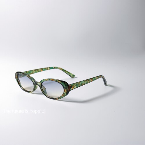 椭圆形小众碎花框近视潮太阳眼镜