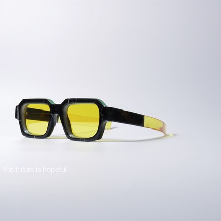 小众撞色设计粗框太阳眼镜UV400防紫外线可配近视直镜腿个性墨镜