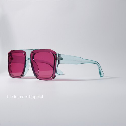 方形赛博朋克配色设计感太阳眼镜