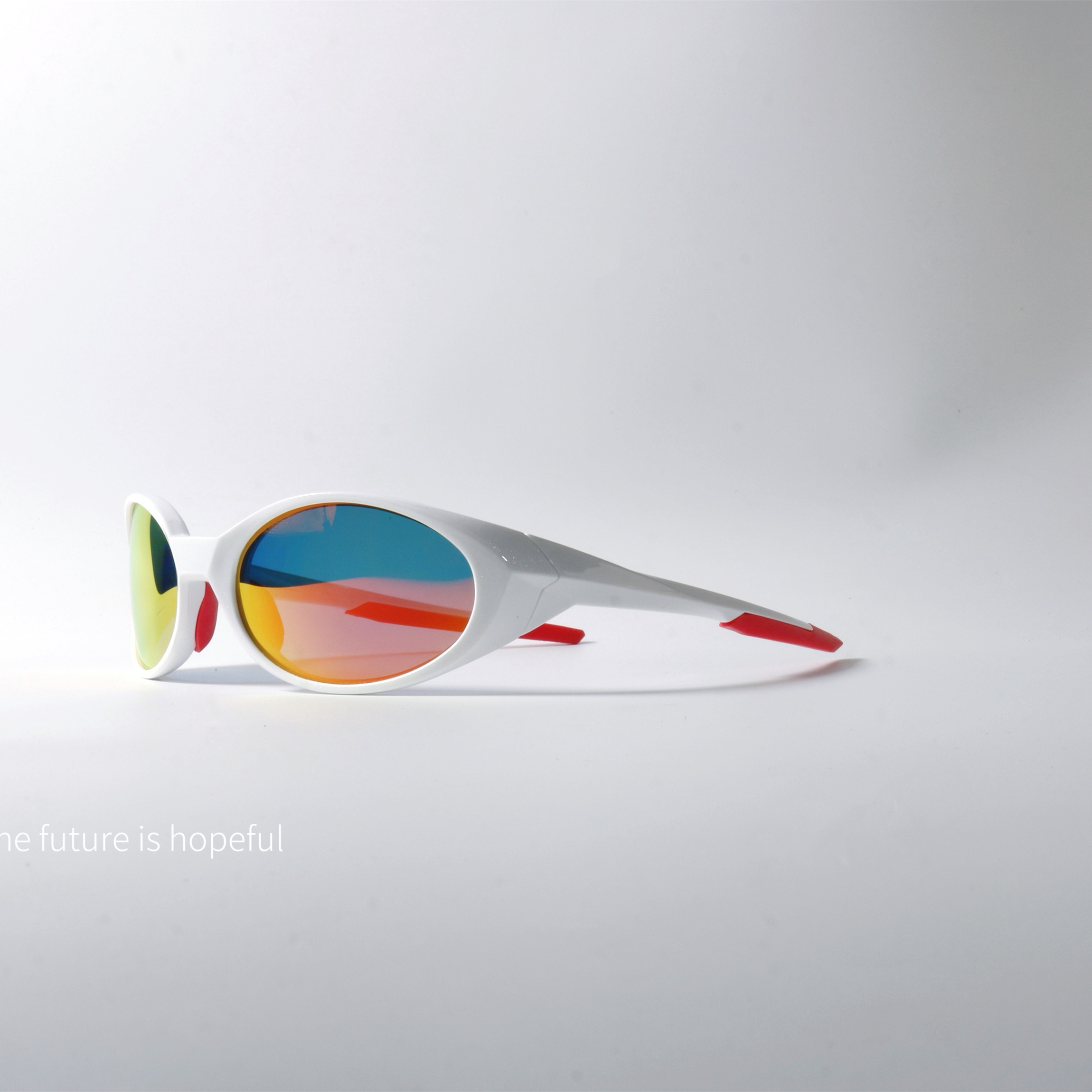 未来感椭圆形骑行墨镜UV400