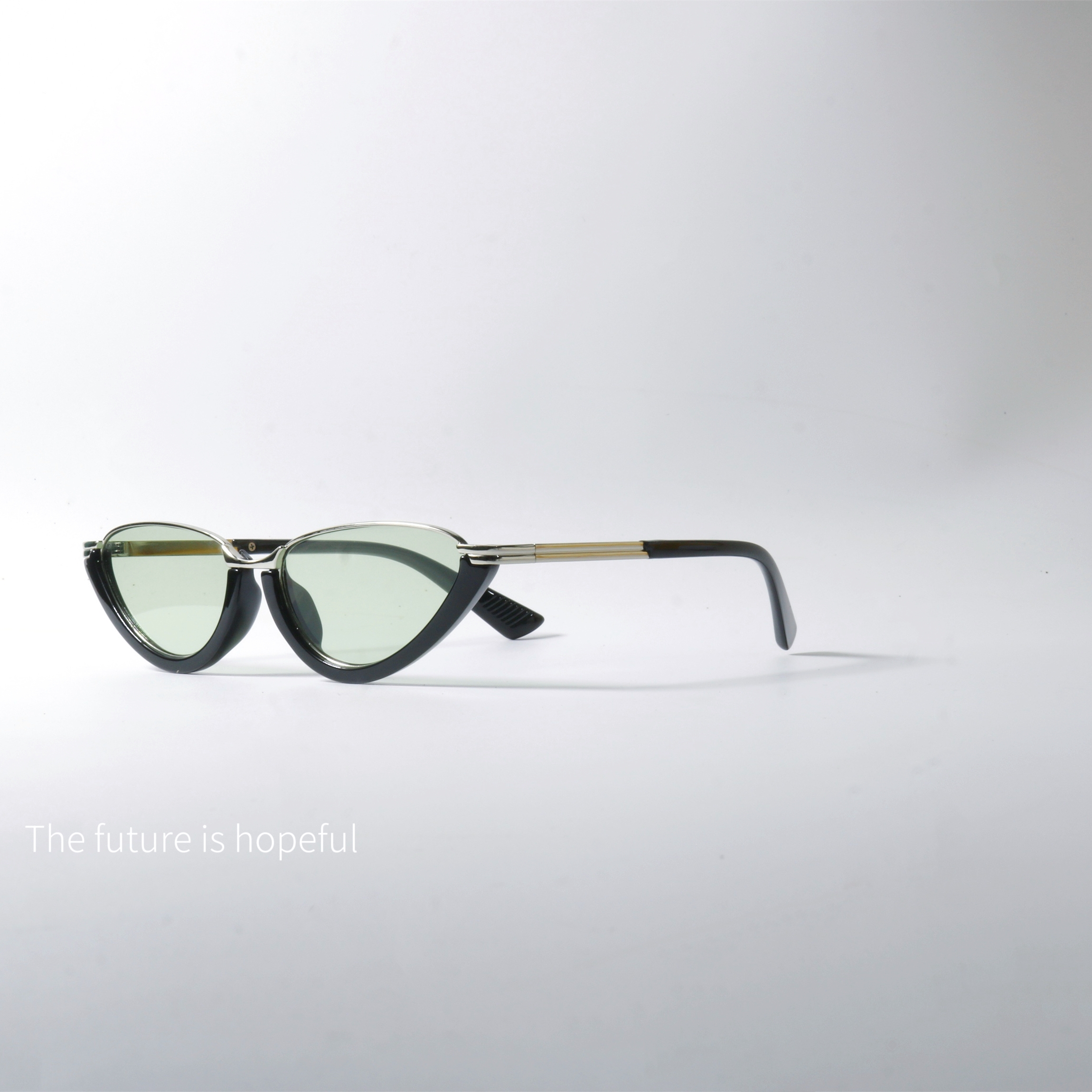 轻奢风猫眼UV400近视湖绿色墨镜