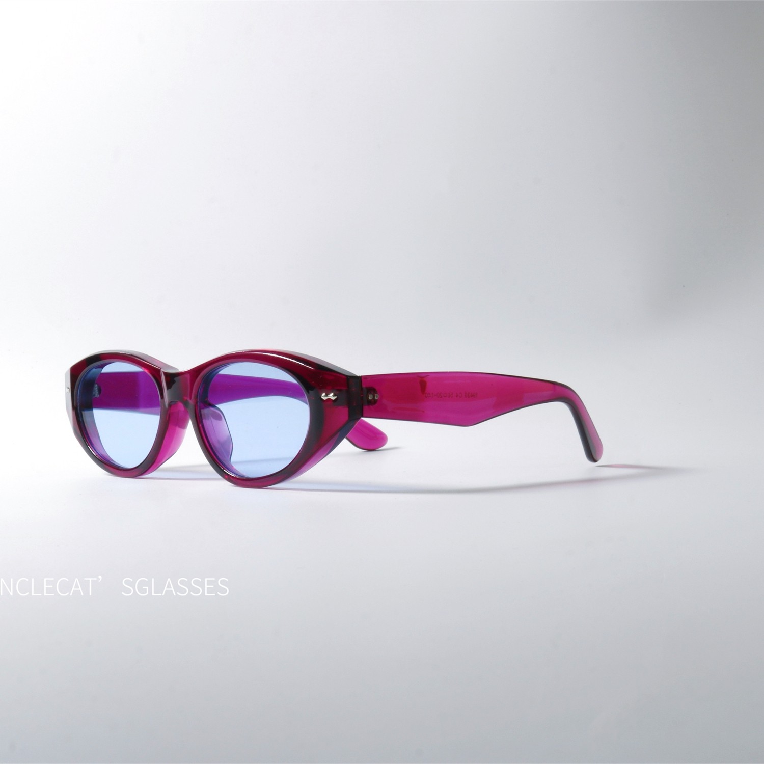 小众紫红色配色太阳眼镜UV400防紫外线辐射可配近视椭圆形墨镜
