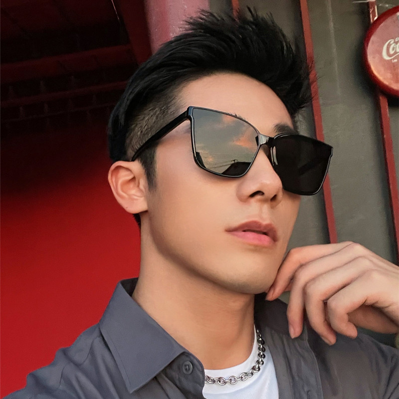 韩版gm极简风格墨镜UV400中性修饰脸型方形素颜高街黑框太阳眼镜