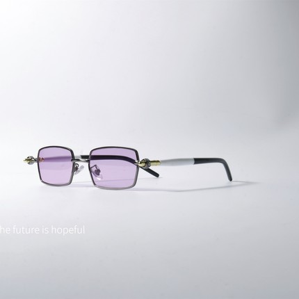 设计感窄框太阳眼镜UV400防紫外线辐射艺术气息可配近视小众墨镜