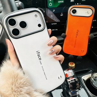 iFace适用苹果17Pro手机壳镜面防摔小蛮腰反光亮面壳适配iPhone17ProMax保护套弧形日韩风简约套加厚Air外壳