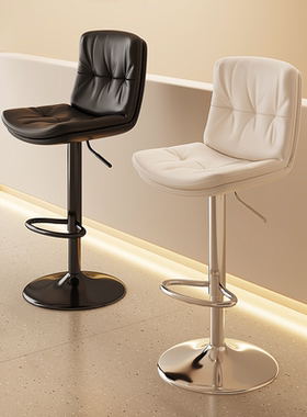 吧台椅升降高脚凳家用旋转靠背酒吧凳子收银台椅子前台商用高脚椅