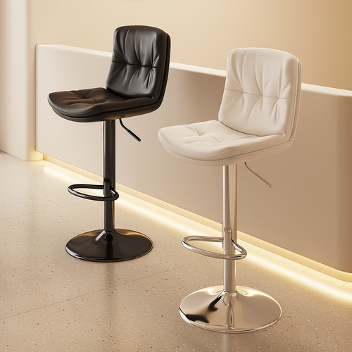 【亲肤纳帕皮】吧台椅靠背高脚凳