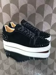 Cl Rivet Red-Soled Shoes Men's Shoes New Summer Breathable Genuine Leather Sports Casual Sneakers European and American Fashion Trendy Women's Shoes