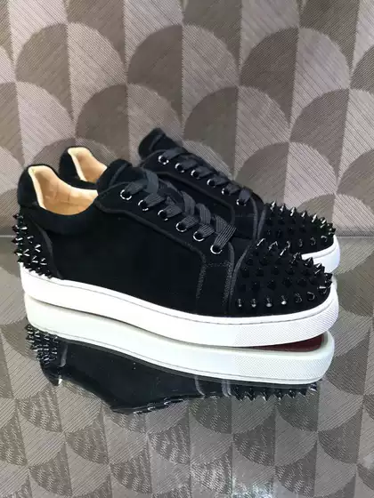Cl Rivet Red-Soled Shoes Men's Shoes New Summer Breathable Genuine Leather Sports Casual Sneakers European and American Fashion Trendy Women's Shoes