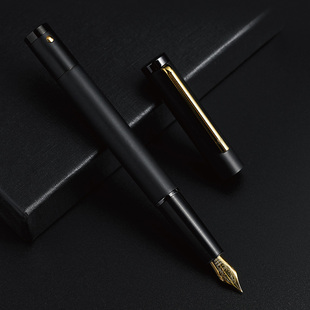 笔下轮回黑金钢笔24k镀金男高档办公实用节日礼物送老师长辈定制