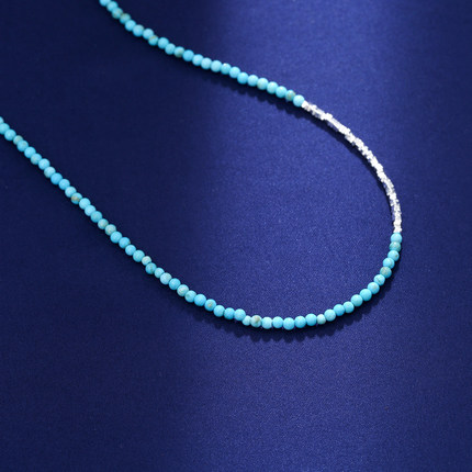 高级感925银项链小众设计2024新款爆款颈链锁骨链轻奢复古小米珠