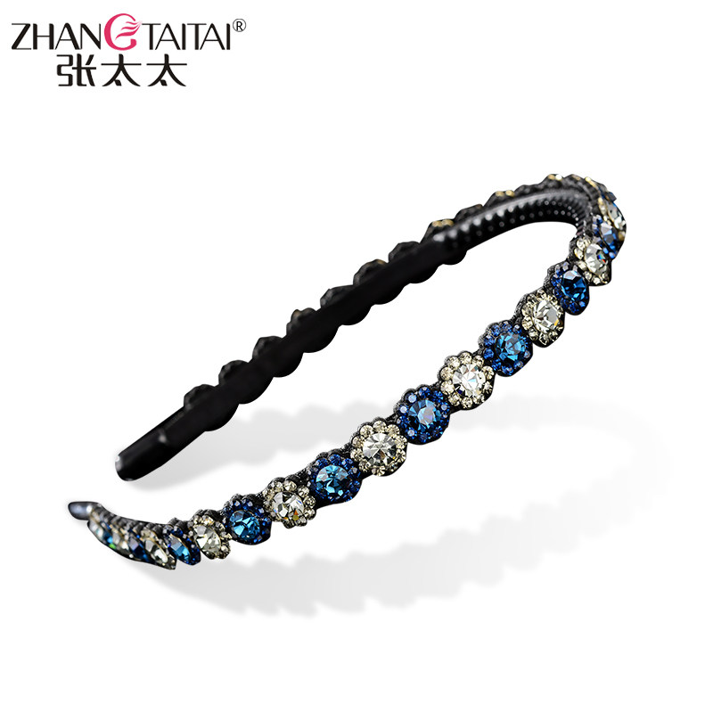 张太太水钻发箍女带齿防滑发捆外出简约头箍头饰韩国百搭发夹发卡