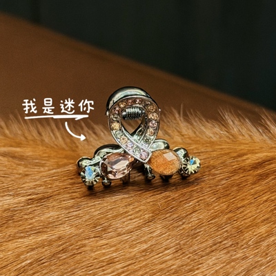 张太太2649高级感合金蝴蝶结发夹迷你小号水钻发饰女可爱顶夹
