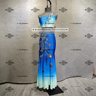 成都出租高定傣族舞蹈服装演出服儿童女艺考练习裙修身练功裙表演