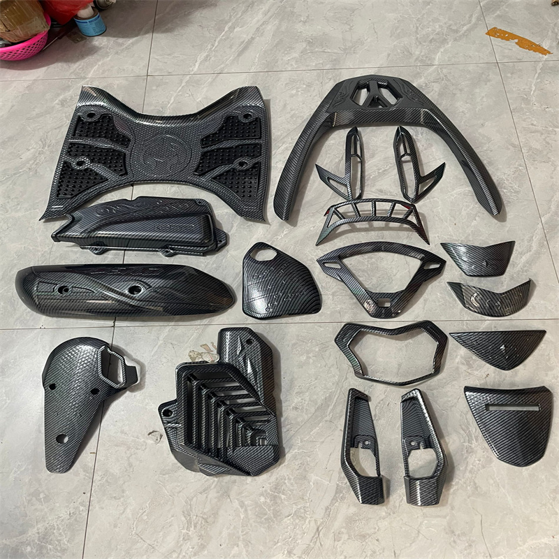 23-24年LEAD125立德摩托车碳钎维水转印电镀件lead加装外壳装饰件