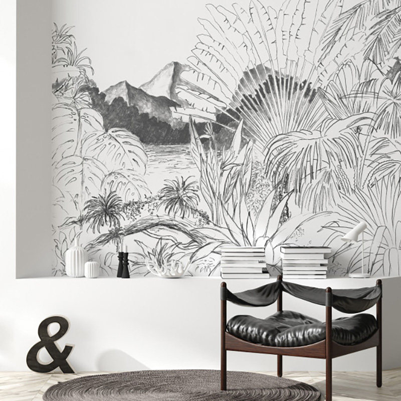 法国原装进口定制壁画Itaya美式 法式 轻奢树木丛林山脉背景墙纸,家装主材,定制壁画,淘宝优惠券,粉丝福利购,淘宝优惠卷