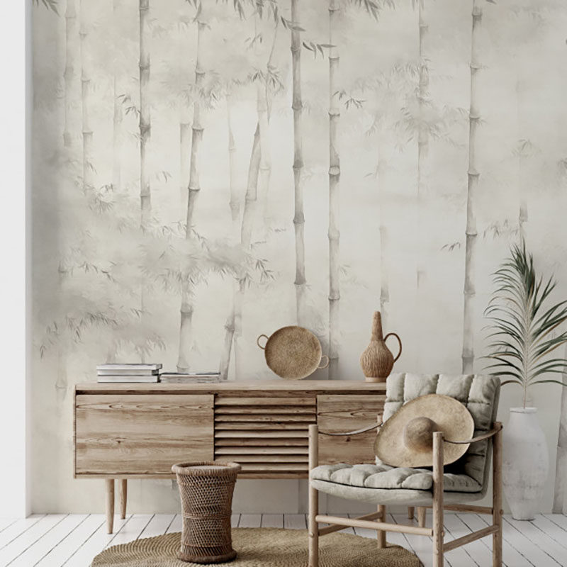 法国进口定制壁画Sagano现代新中式 高端定制竹林客厅卧室墙纸,家装主材,定制壁画,淘宝优惠券,粉丝福利购,淘宝优惠卷