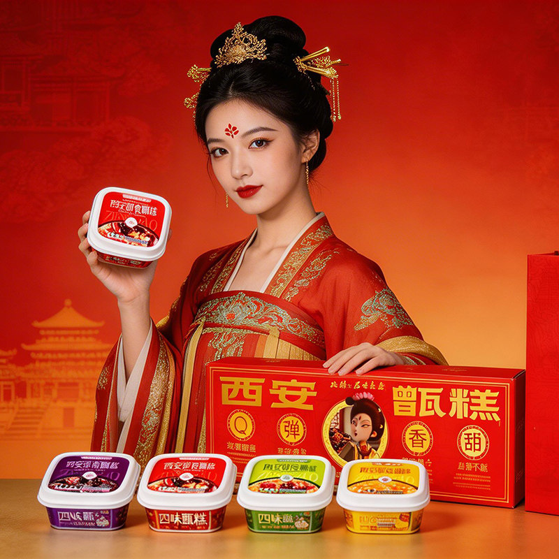 北特西安甑糕陕西特产八宝蜜枣特色小吃甄糕4种口味盒装礼盒装