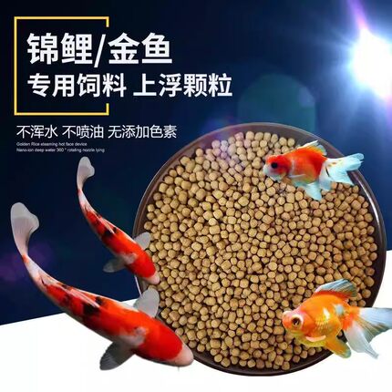 鱼食金鱼锦鲤专用鱼饲料观赏鱼增肥增色家用小颗粒上浮不浑水鱼粮