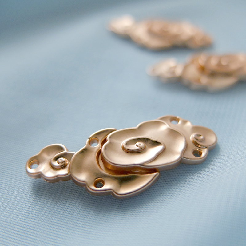 祥云汉服对襟比甲金属哑光原创