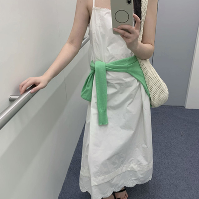 Hand made-26年早春简约吊带纯色连衣裙HANOVA-JU2001