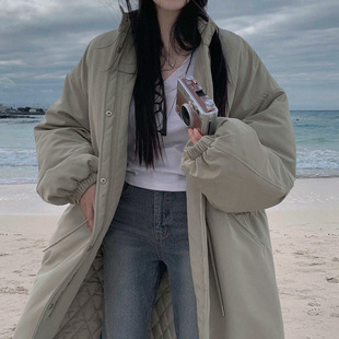 派克抽绳棉袄中长款 已出货尺码 工装 新款 棉衣外套 更新韩国chic冬季