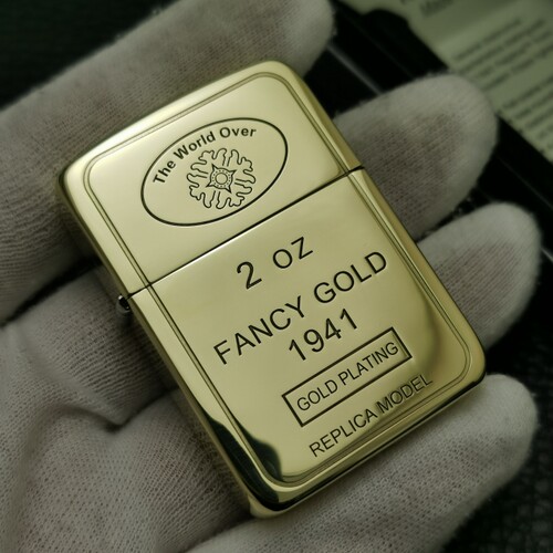 原装正品ZIPPO打火机1941B黄铜个性雕刻小金砖 正版之宝火机