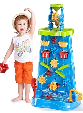 出口儿童瀑布款玩水玩具套装90cm户外沙滩戏水waterfall table