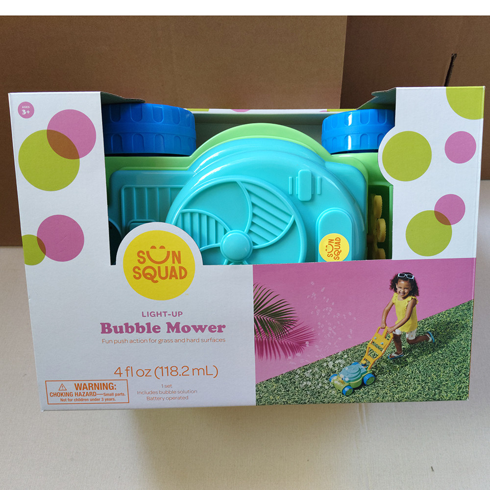 出口儿童全自动手推泡泡机小推车有声含118ML泡泡水bubble mower