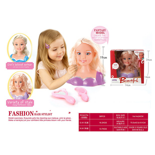 女孩半身化妆娃娃套装可化妆梳理头发仿真过家家玩具styling head